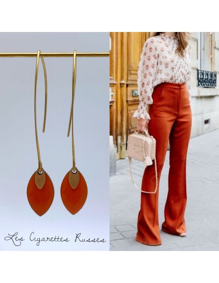 Feuille émaillée orange
