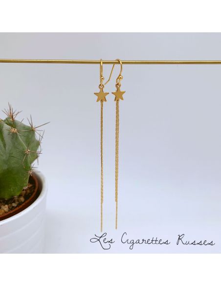 Boucles d'oreille dorées Etoile plaqué or