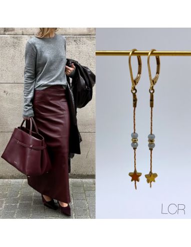 Boucles en laiton fine chaîne étoile, perles...