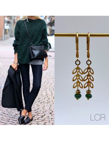 Boucles d'oreille en laiton épis laiton évidés,...