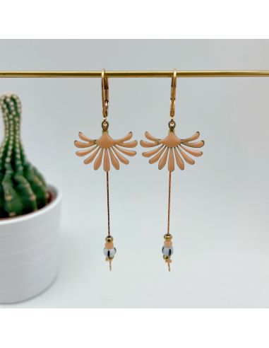 Boucles d'oreille en laiton fine chaîne pendant...
