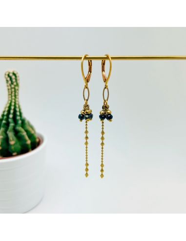 Boucles laiton trio d'hématite noir