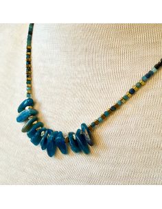 Ras du cou chaine dorée, Apatites et tourmalines bleues,... 2